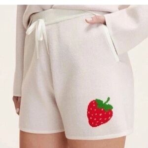 Nwt SZ Xxl Women's Embroidered Strawberry Sweater Shorts - Kate Spade x Target C